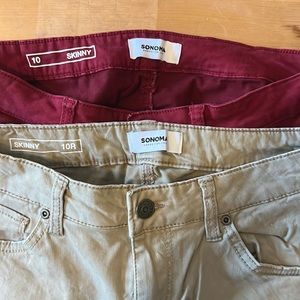 Sonoma Red and Khaki Skinny Jeans Size 10